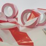 Лента сигнальная оградительная 50 мм х 150 м красно-белая/36шт